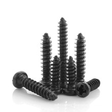 Black Oxide Carbon Steel M2 M2.5 M2.6 M3 M3.5 M4 M5 Cross Recessed Phillips Pan Head Self Tapping Screw for Metal